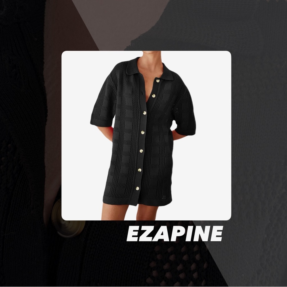 EUC Ezapine Black Crochet Coverup